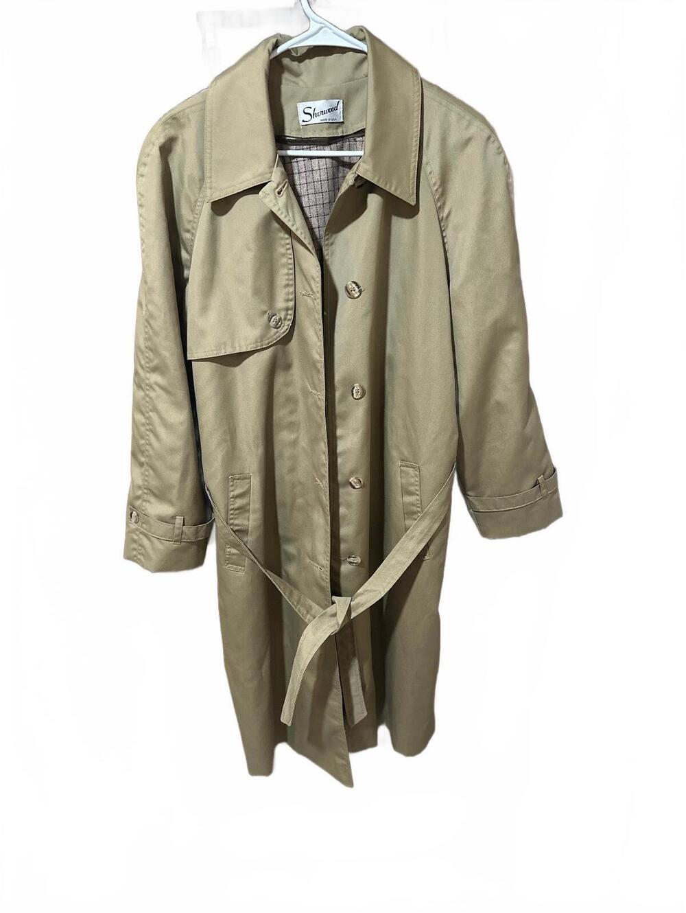 Sherwood Women's Trench Coat Size 13-14 Beige Classic Fit